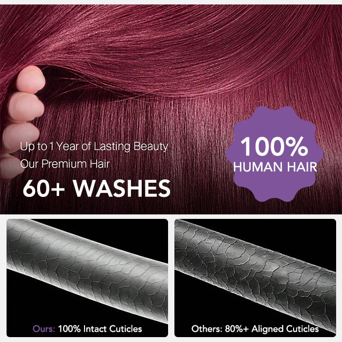 99J Color Wig 13x4 Frontal Lace Human Hair Wigs
