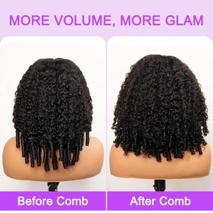 Burmese Curly Glueless Wig Bleached Knots 13x4 Lace Front Wear Go Wig With Flexible Fit Drawstring 220% Density