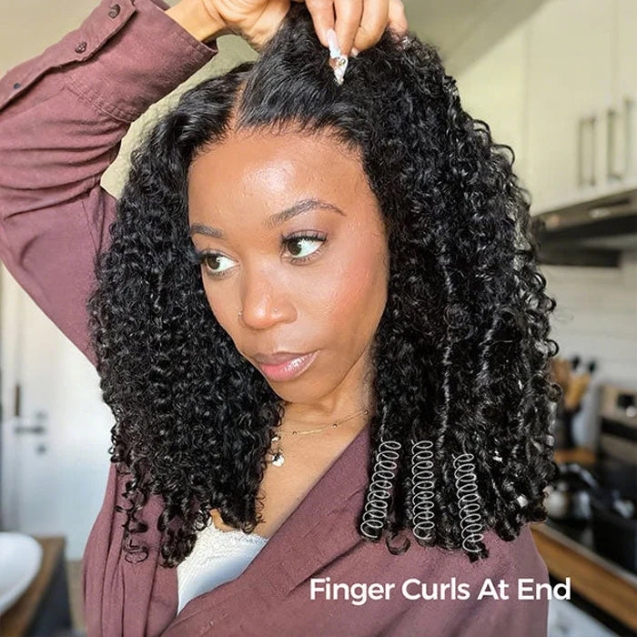 Burmese Curly Glueless Wig Bleached Knots 13x4 Lace Front Wear Go Wig With Flexible Fit Drawstring 220% Density