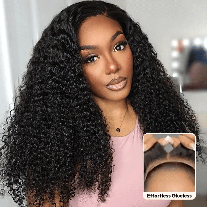 Double Drawn Human Hair Curly Wig Glueless Pre Cut 13x4 Lace Human Hair Pre Everything Wigs Salon-Quality