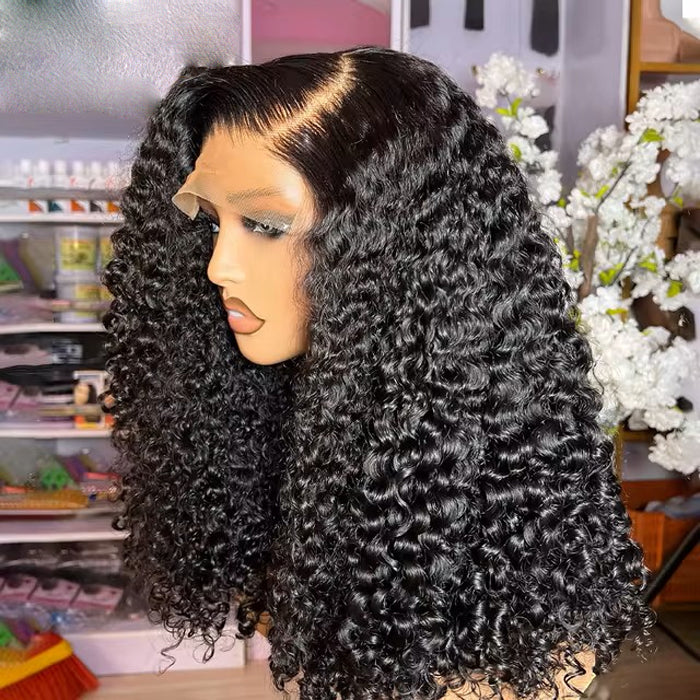 Double Drawn Human Hair Curly Wig Glueless Pre Cut 13x4 Lace Human Hair Pre Everything Wigs Salon-Quality