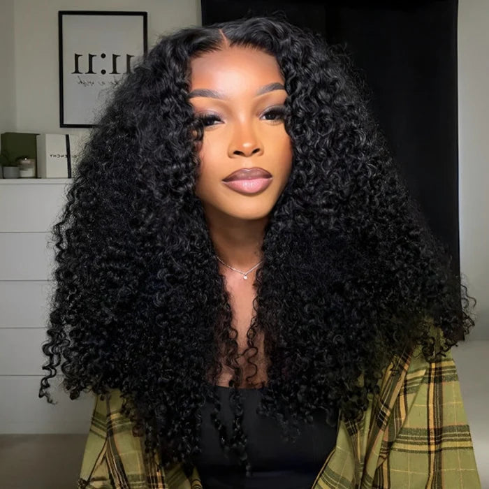 Double Drawn Human Hair Curly Wig Glueless Pre Cut 13x4 Lace Human Hair Pre Everything Wigs Salon-Quality