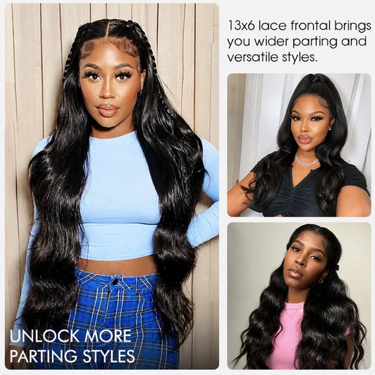Drawstring 13x6 Loose Body Wave Frontal Wig Lace Human Hair Pre Everything Wigs 180% Density