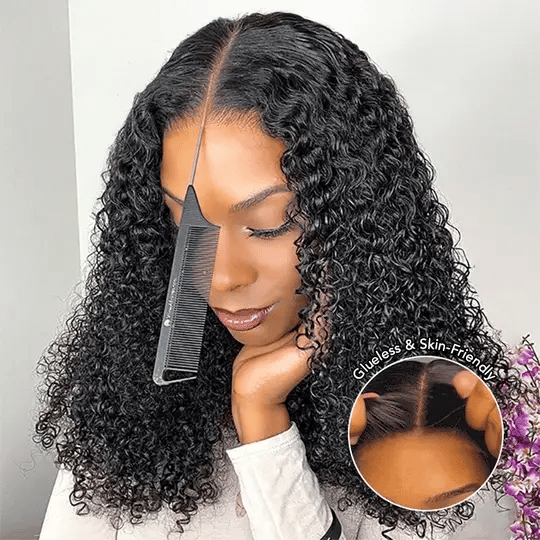Jerry Curly Hair 5x5 Glueless Lace Closure Wig 100% Virgin Human Hair Wigs Pre Plucked Hairline Glueless Wig