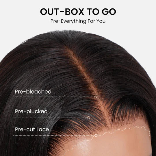 Glueless 5x5 Lace Closure Straight Wigs Human Hair Put On Go Glueless Wigs Human Hair Pre Plucked