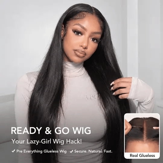 Glueless 5x5 Lace Closure Straight Wigs Human Hair Put On Go Glueless Wigs Human Hair Pre Plucked