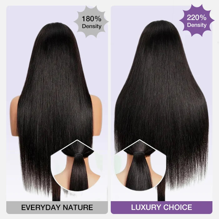 220% Density Glueless 4x4 Lace Straight Wig Virgin Human Hair