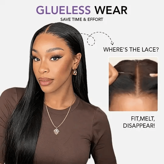 13x6 Full Frontal Lace Wigs 100% Real Straight Human Hair Pre Bleached Knots Plucked Hairline
