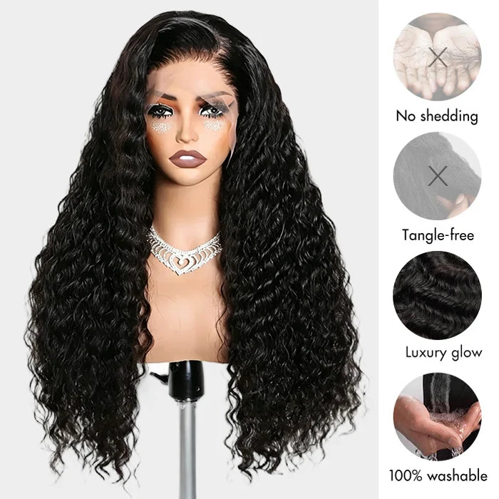 Water Wave 13x4 Skinlike Real Lace Frontal Wig Glueless Human Hair Wigs