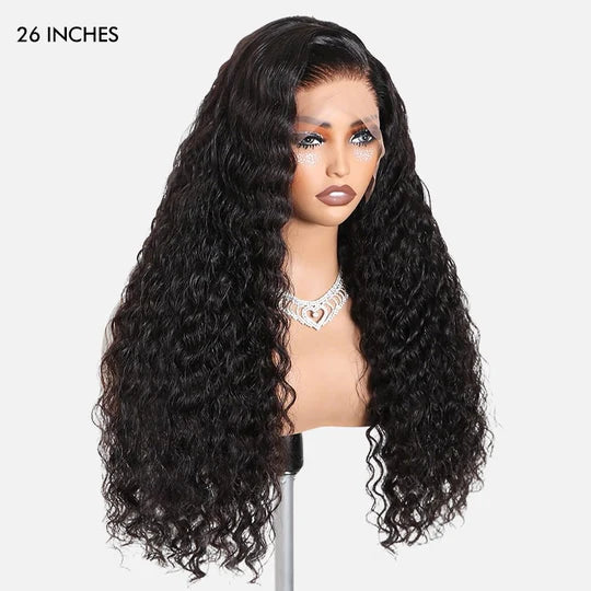 Water Wave Wig Ear-to-ear Glueless 13x6 Full Frontal Lace Wig with Drawstring Friendly To All Heads