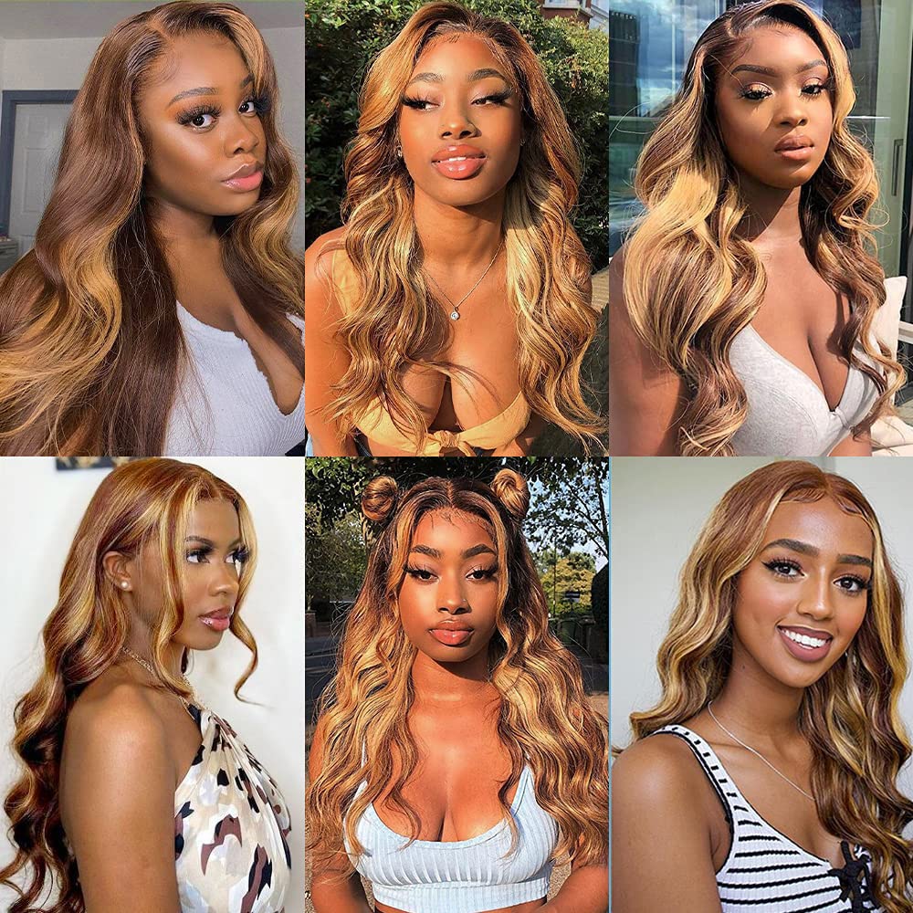Body Wave Bundles Human Hair Highlight Blonde Body Wave 3 Bundles Brazilian Human Hair Extensions