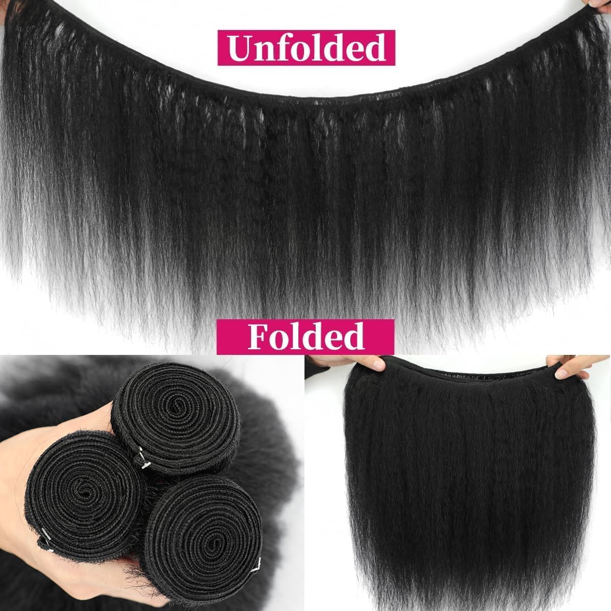 10A Kinky Straight Brazilian Hair 3 Bundles Virgin Human Hair Extensions Sew In Weave