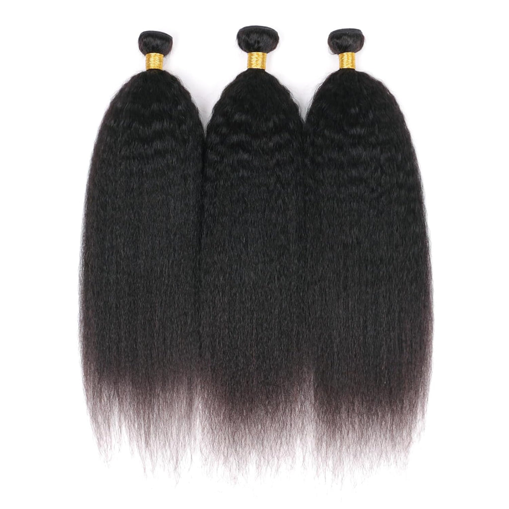 1/2 Bundles Kinky Straight Brazilian Hair Virgin Human Hair Extensions Sew In Weave 10A