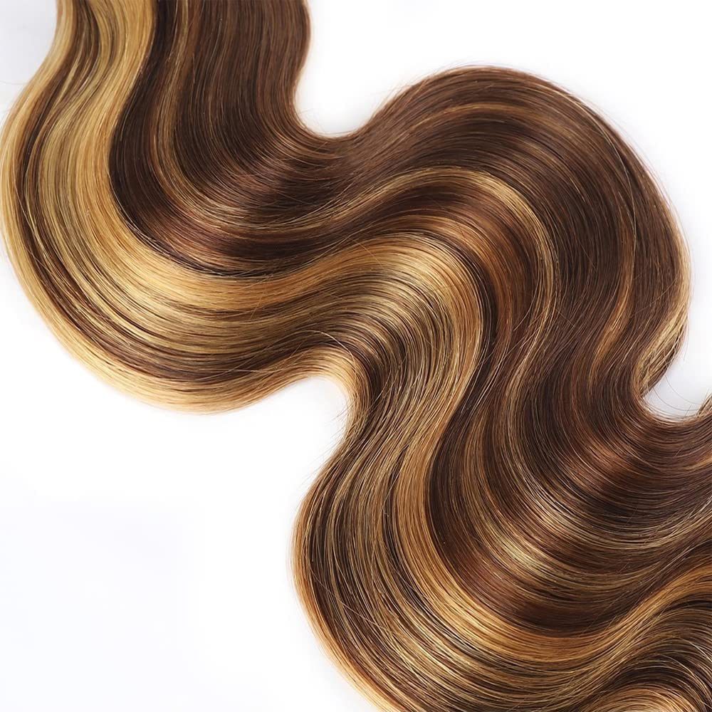 Body Wave Bundles Human Hair Highlight Blonde Body Wave 3 Bundles Brazilian Human Hair Extensions
