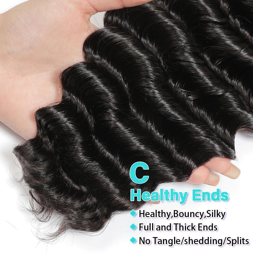 10A Brazilian Hair Deep Wave Hair 3 Bundles Virgin Human Hair Extensions Sew In Weave