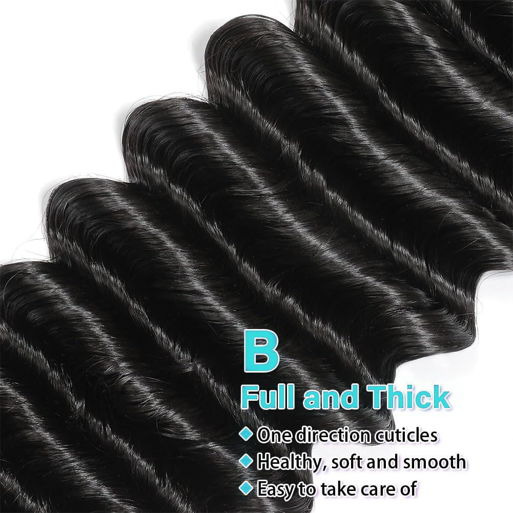 10A Brazilian Hair Deep Wave Hair 1/2 Bundles Virgin Human Hair Extensions Sew In Weave