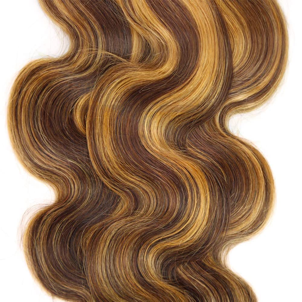 Body Wave Bundles Human Hair Highlight Blonde Body Wave 3 Bundles Brazilian Human Hair Extensions