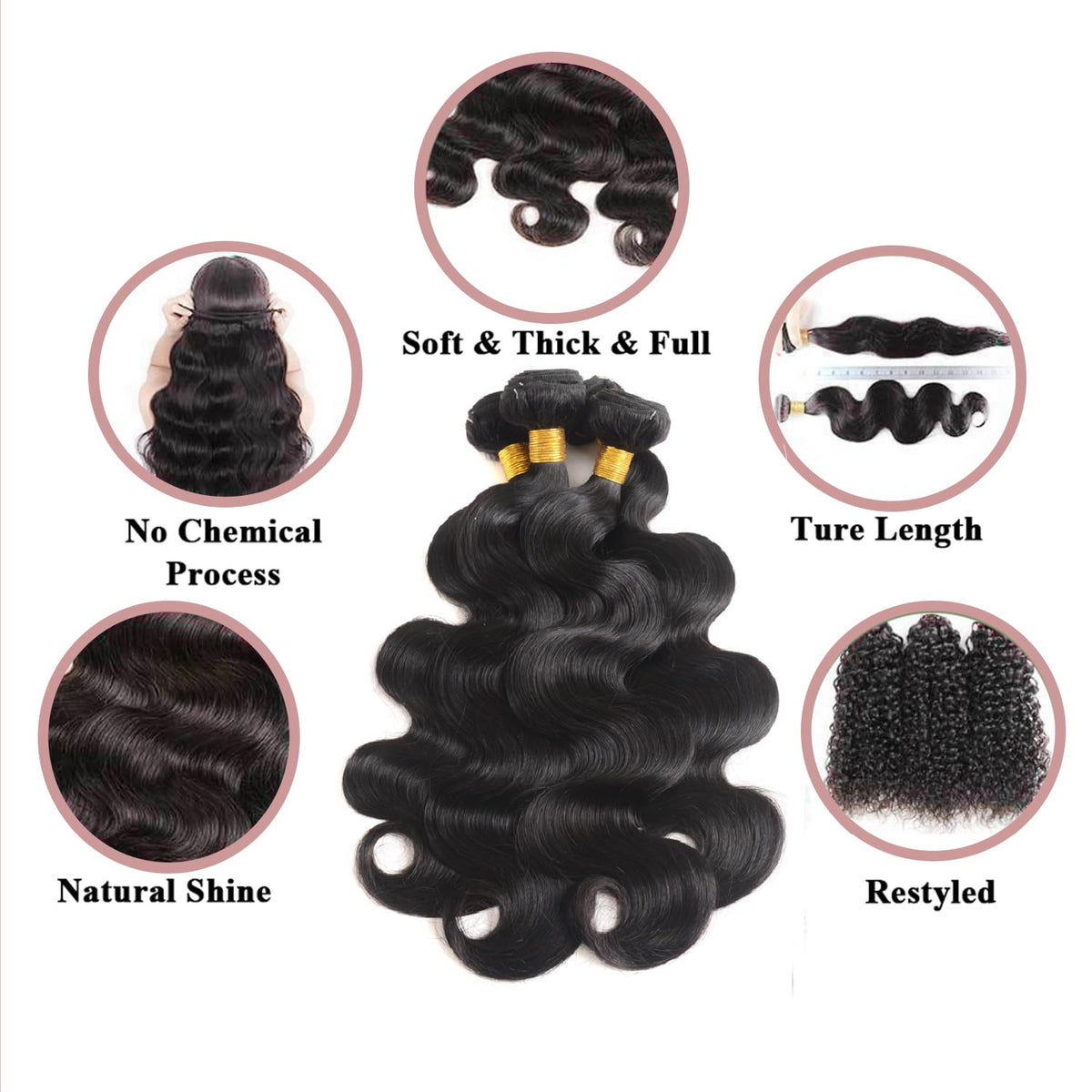 10A Brazilian Hair Body Wave 100% Virgin Human Hair Bundles Hair Extensions