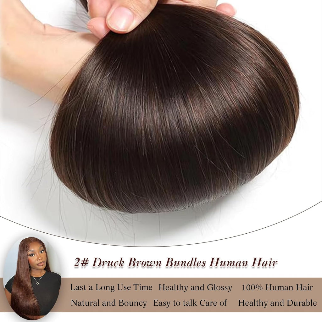 4x4 Free Part Chocolate Brown Closure #4 Color Straight Wave Closure 100% Human Hair Extensions
