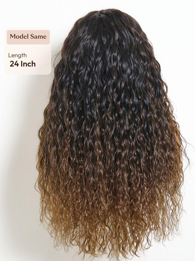 UNice Chestnut Brown Ombre Natural Ripple Curl Bye-Bye Slip™ 13x4 Lace Front Wig Beginner-Friendly