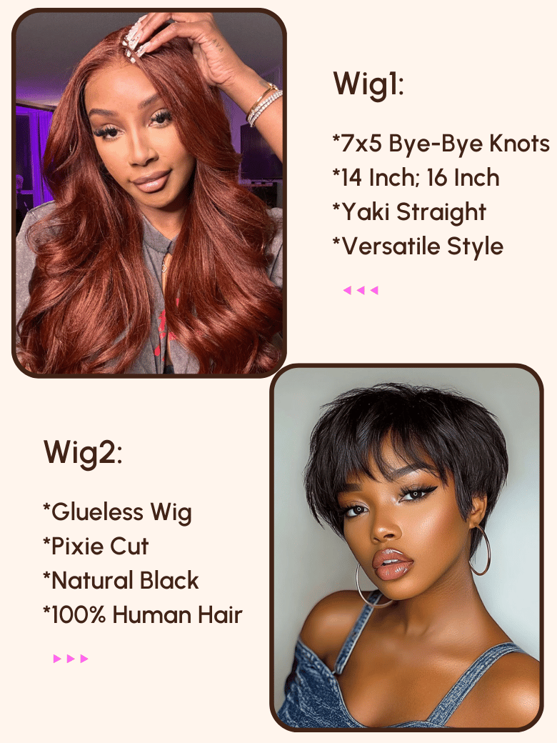 A model displays the UNice Get 2 wig $200 OFF 24H, showing wigs for black women.