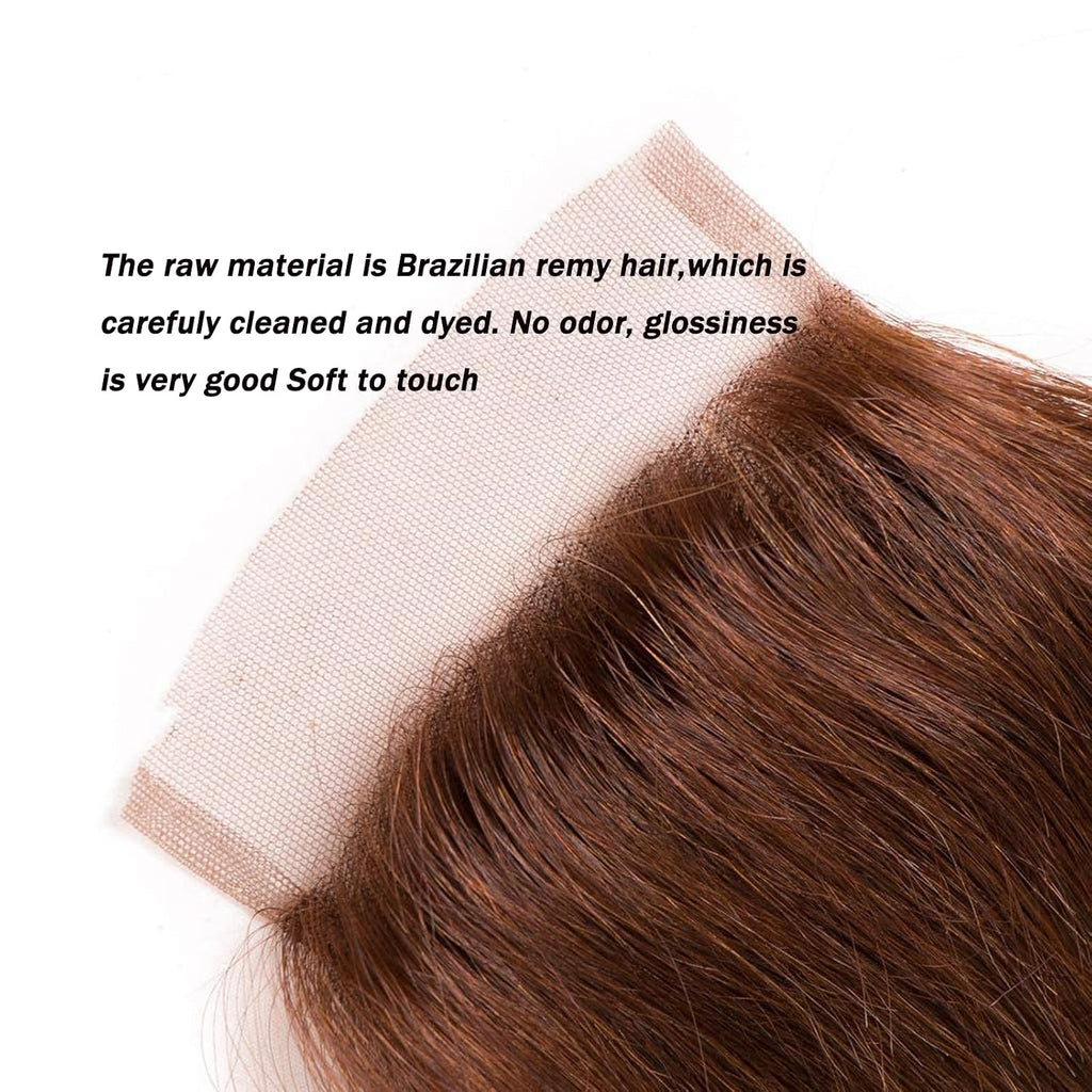 4x4 Free Part Chocolate Brown Closure #4 Color Straight Wave Closure 100% Human Hair Extensions
