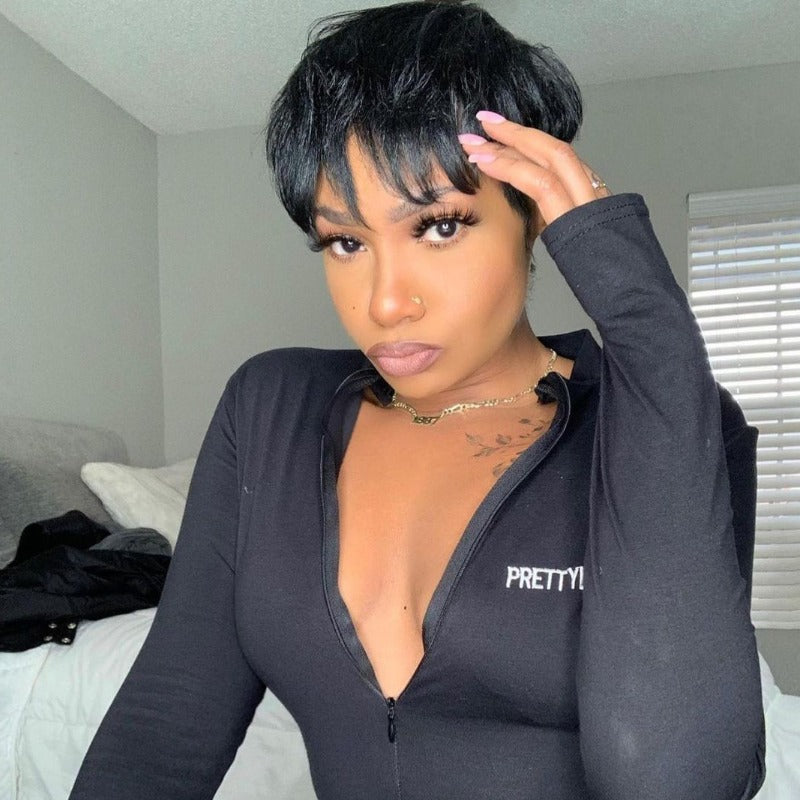 Flash Sale | Pixie Cut No Lace Glueless Short Wig Human Hair Wig