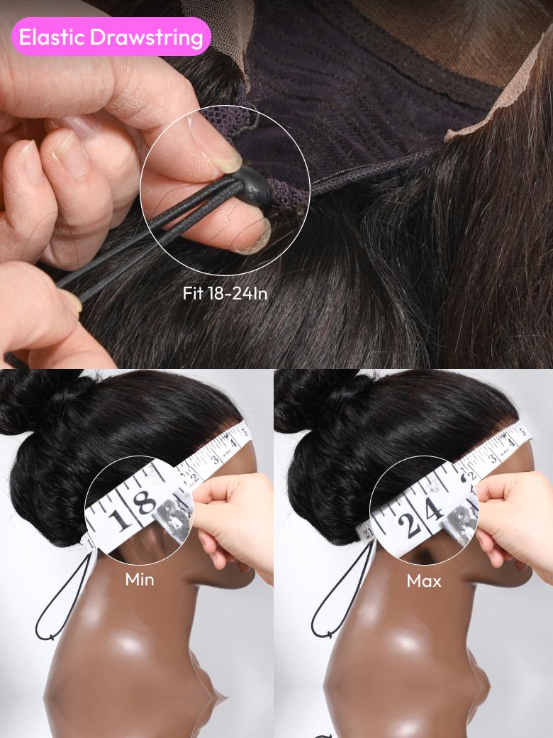 A model displays the UNice HD Real Scalp Wig 13x4 Invisible Lace Frontal Loose Wave with Face Framing, showing a model is cutting her hair with scissors and loose wave.