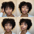 SouthKiss Hair Throw On & Go | Ultra Natural Lightweight Bouncy Wig with Bangs 100% Human Hair