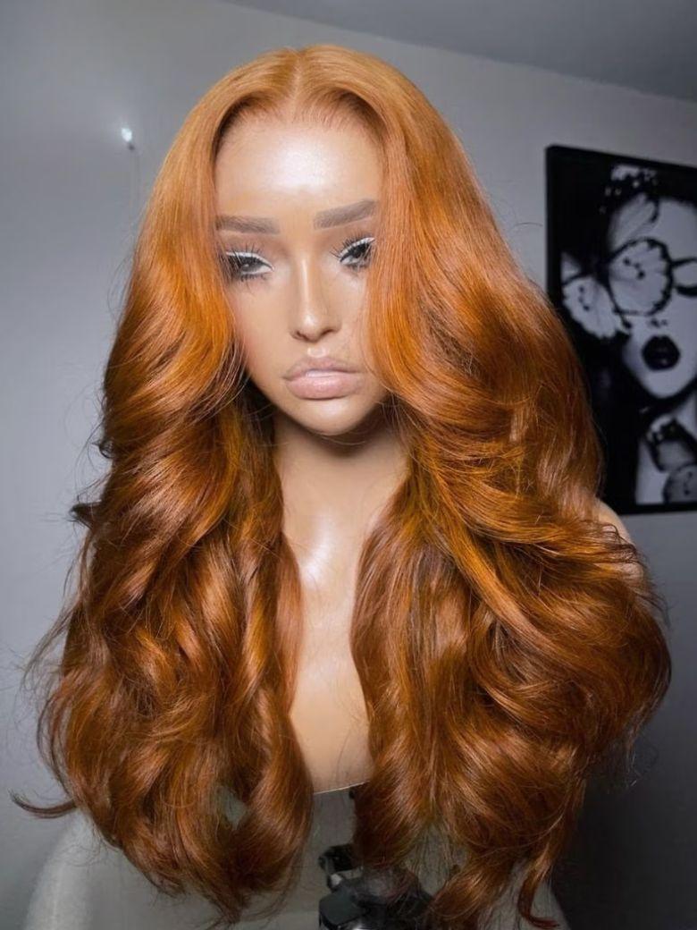 The UNICE $89 Surprise Box Randomly Get 22''-30'' 13x4 Pre-Everything wig Value $329-$499 image highlights OF, a wig with long red hair and 13x4.