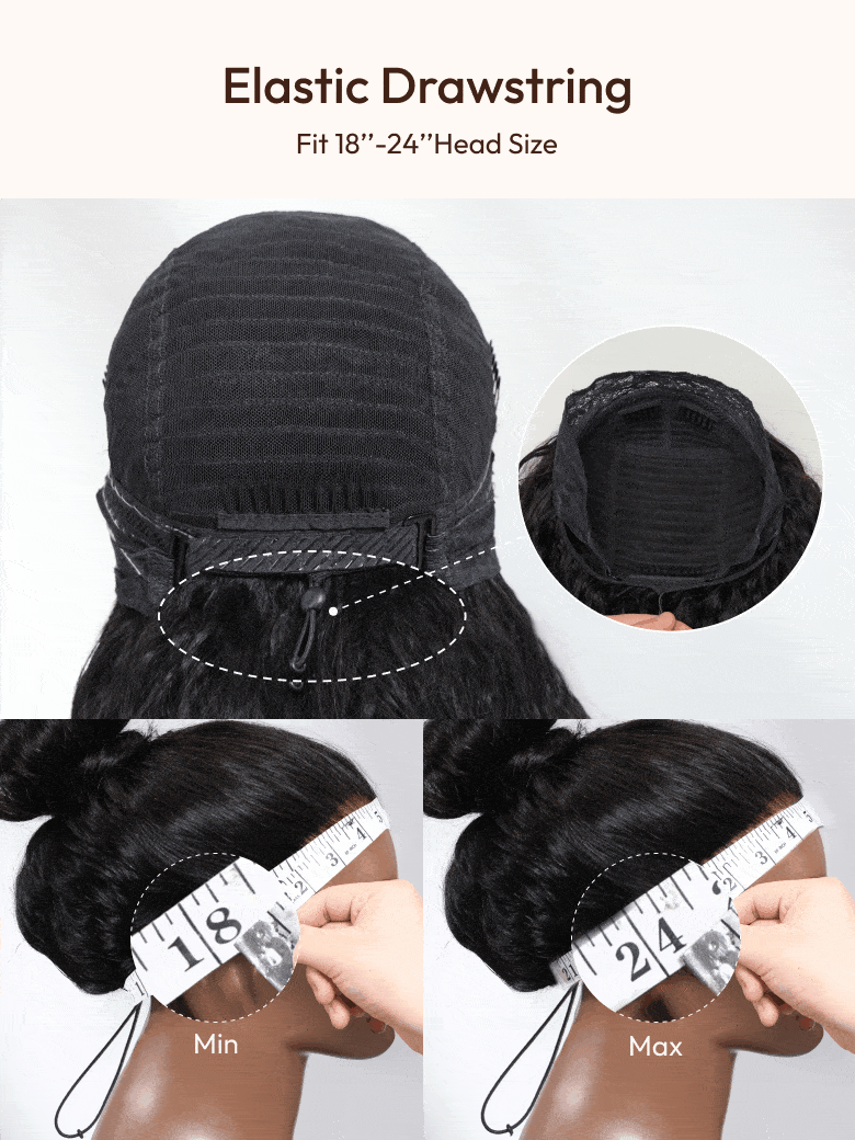 [20''=$89] Low Maintenance Put On And Go Yaki Straight Headband Black To Chestnut Brown Ombre Human Hair Glueless Wig