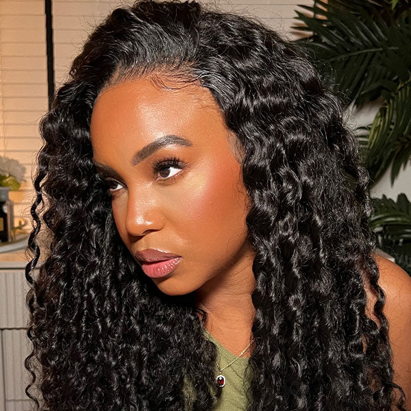 Glueless 4x4 Lace Deep Wave Wigs 100% High Quality Virgin Human Hair Wigs Pre Plucked