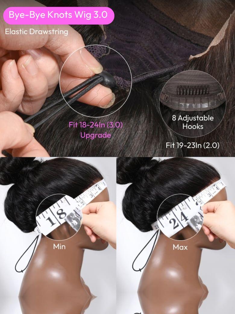 A model displays the UNice 7x5 Bye Bye Knots & 13x4 Pre-Everything Wig Glueless Lace Balayage Highlight, showing a model is cutting her hair with scissors and body wave.