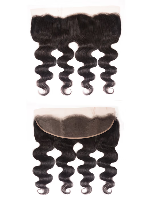 The UNice 13x4 Lace Frontal With Body Wave Human Hair Bundle For Frontal Ponytail Style detail image shows body wave closure closure closure closure closure closure.