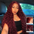 99J Burgundy Water Wave 13x4 Lace Front Wigs Human Hair Wigs For Women 180% Density