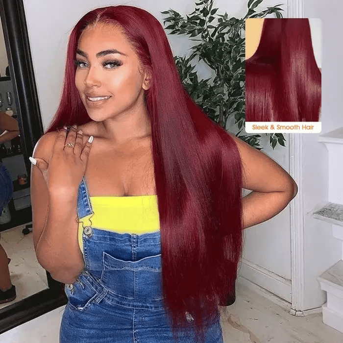 99J Color Wig 13x4 Frontal Lace Human Hair Wigs