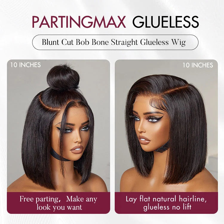 Glueless double drawn 13x4 Lace Full Frontal bob Wig Pre Plucked Human Hair