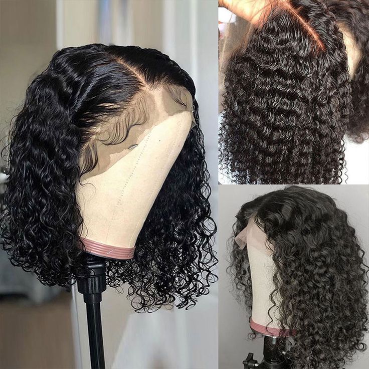 Short Deep Wave Bob Wig 13x4 Lace Frontal Human Hair Wigs