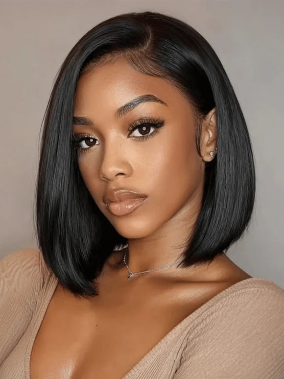 Short Bob 13x4 Lace Frontal Wig Pre Plucked Virgin Human Hair