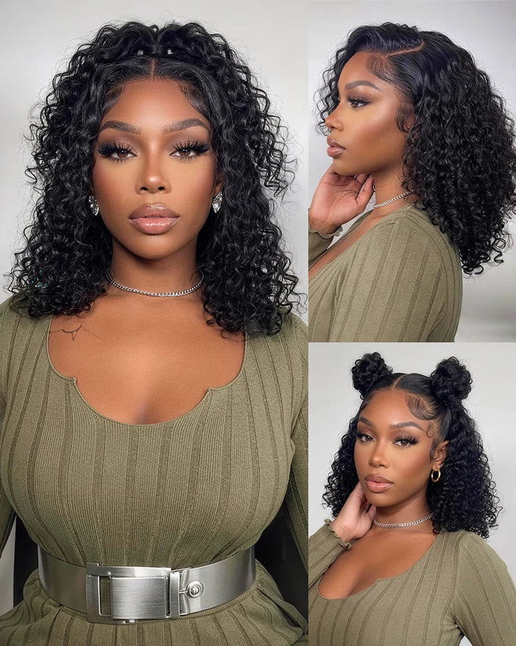 Jerry Curly 13x4 Lace Frontal Wig Pre Plucked Curly Virgin Human Hair