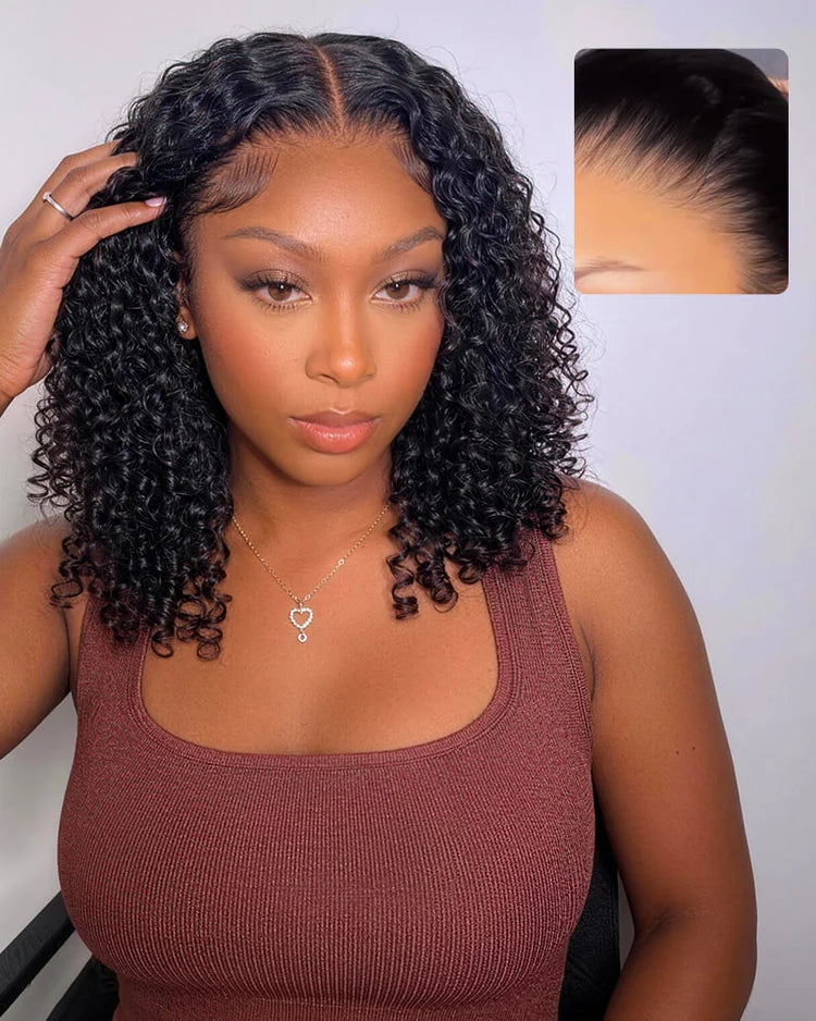 Jerry Curly 13x4 Lace Frontal Wig Pre Plucked Curly Virgin Human Hair