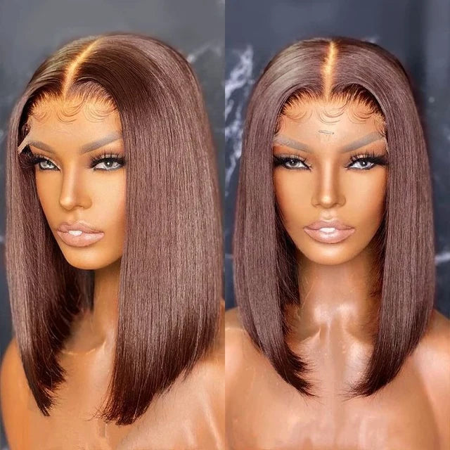 5x5 Ready To Go Brown Bob Wig Human Hair