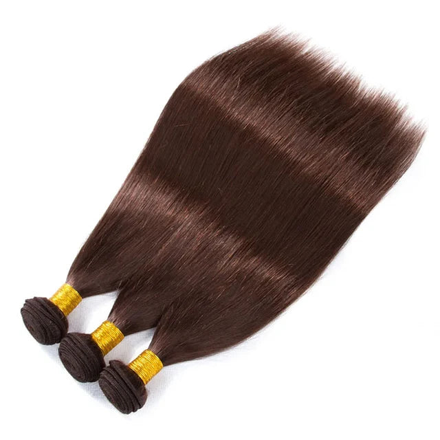 10A Brazilian Hair Chocolate Brown Straight Human Hair 1/2 Bundles Virgin Human Hair Extensions Sew In Weave