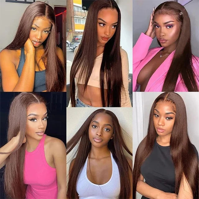 10A Brazilian Hair Chocolate Brown Straight Human Hair 3 Bundles Virgin Human Hair Extensions Sew In Weave