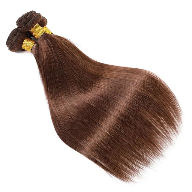 10A Brazilian Hair Chocolate Brown Straight Human Hair 3 Bundles Virgin Human Hair Extensions Sew In Weave