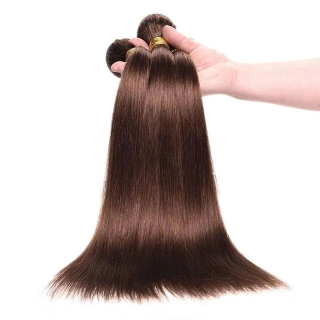 10A Brazilian Hair Chocolate Brown Straight Human Hair 1/2 Bundles Virgin Human Hair Extensions Sew In Weave