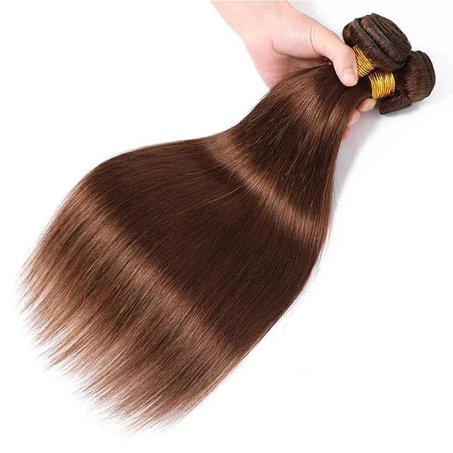 10A Brazilian Hair Chocolate Brown Straight Human Hair 3 Bundles Virgin Human Hair Extensions Sew In Weave