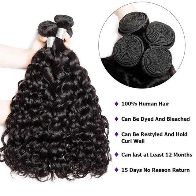 1/2 Bundles Water Wave Hair Southkiss Hair 10A 100% Virgin Human Hair Extension