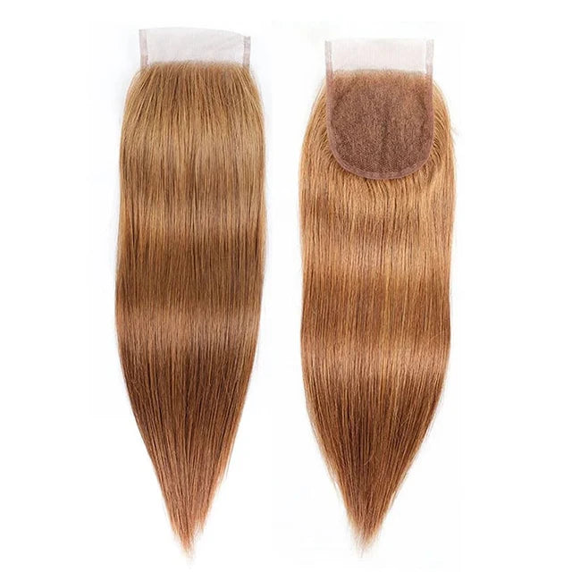 4x4 Lace Closure #30 Brown Color Body Wave Human Hair Extensions