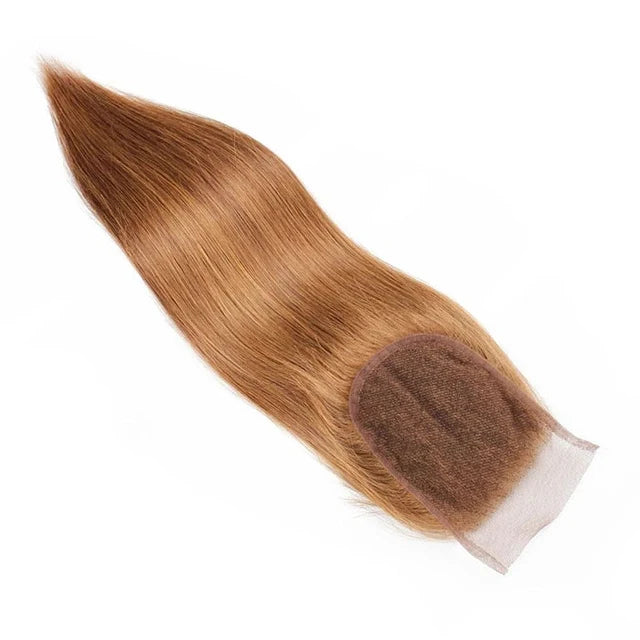 4x4 Lace Closure #30 Brown Color Body Wave Human Hair Extensions
